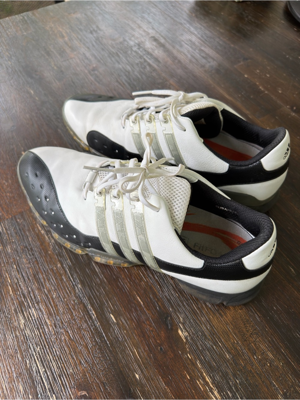 adidas Men’s White and Black Athletic Golf Shoes